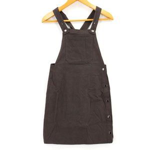 Favlux Overalls Shorts Womens Casual Brown Canvas Sleeveless Pullover Small S
